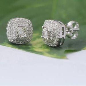 certified diamond stud earrings 1/4ct Sterling silver